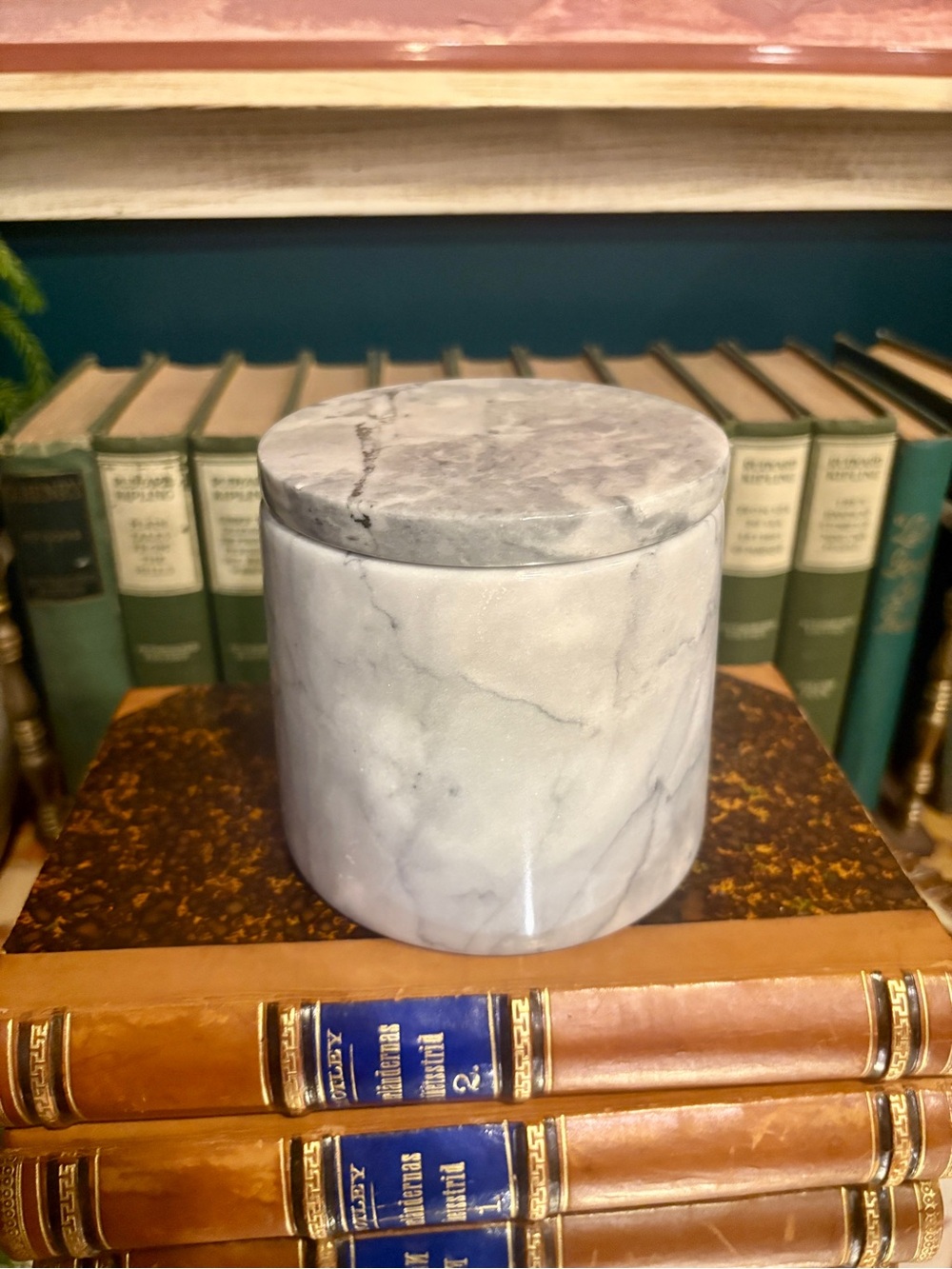 Marble Ceramic Lidded Jar or Canister